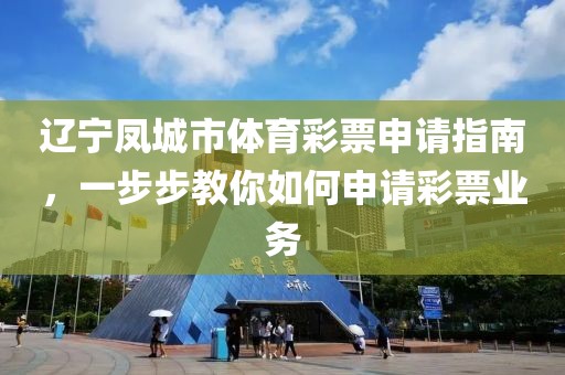 辽宁凤城市体育彩票申请指南，一步步教你如何申请彩票业务