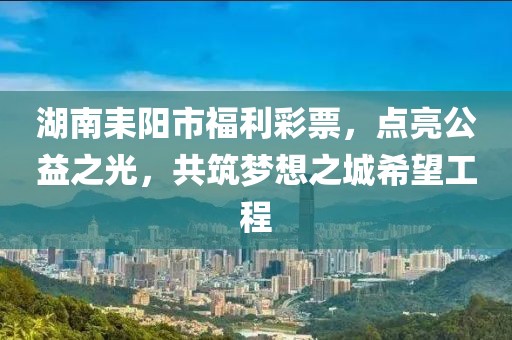 湖南耒阳市福利彩票，点亮公益之光，共筑梦想之城希望工程