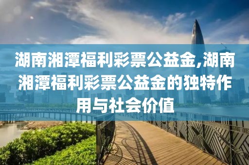 湖南湘潭福利彩票公益金,湖南湘潭福利彩票公益金的独特作用与社会价值