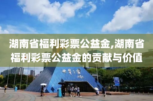 湖南省福利彩票公益金,湖南省福利彩票公益金的贡献与价值