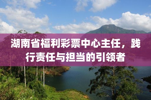 湖南省福利彩票中心主任，践行责任与担当的引领者