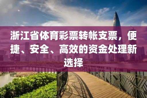 浙江省体育彩票转帐支票，便捷、安全、高效的资金处理新选择