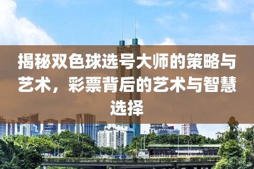 揭秘双色球选号大师的策略与艺术，彩票背后的艺术与智慧选择