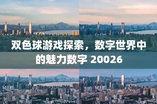 双色球游戏探索，数字世界中的魅力数字 20026